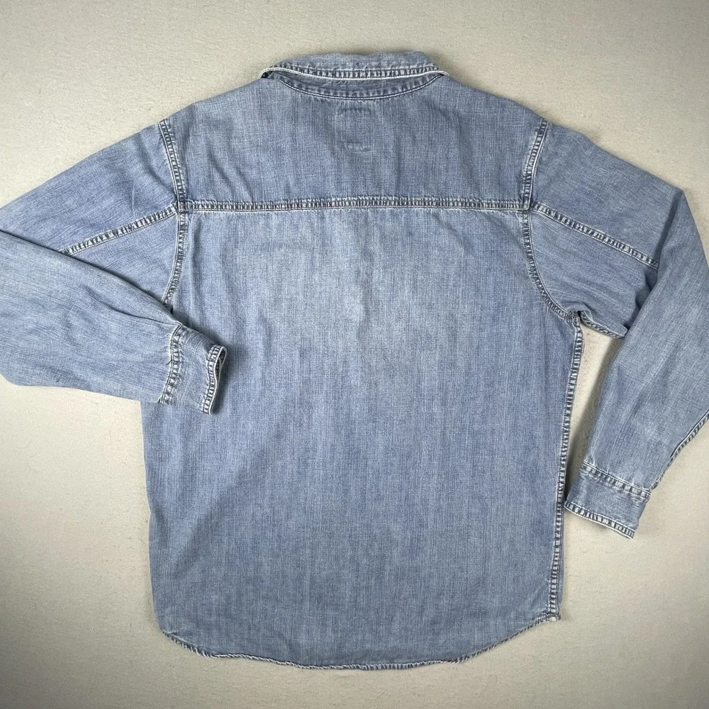 Levi's Shirt Mens L Blue Denim Button Up Long Sleeve Workwear Casual Cotton